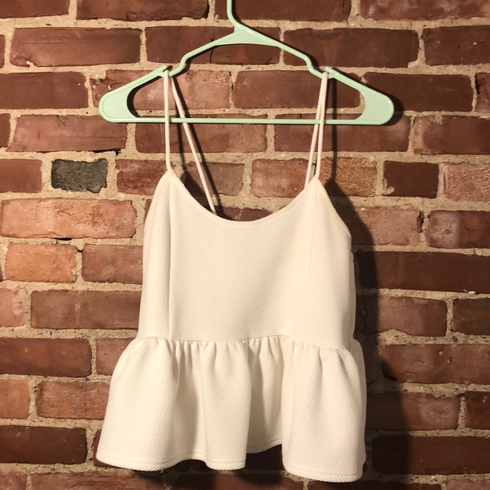 White peplum tank top